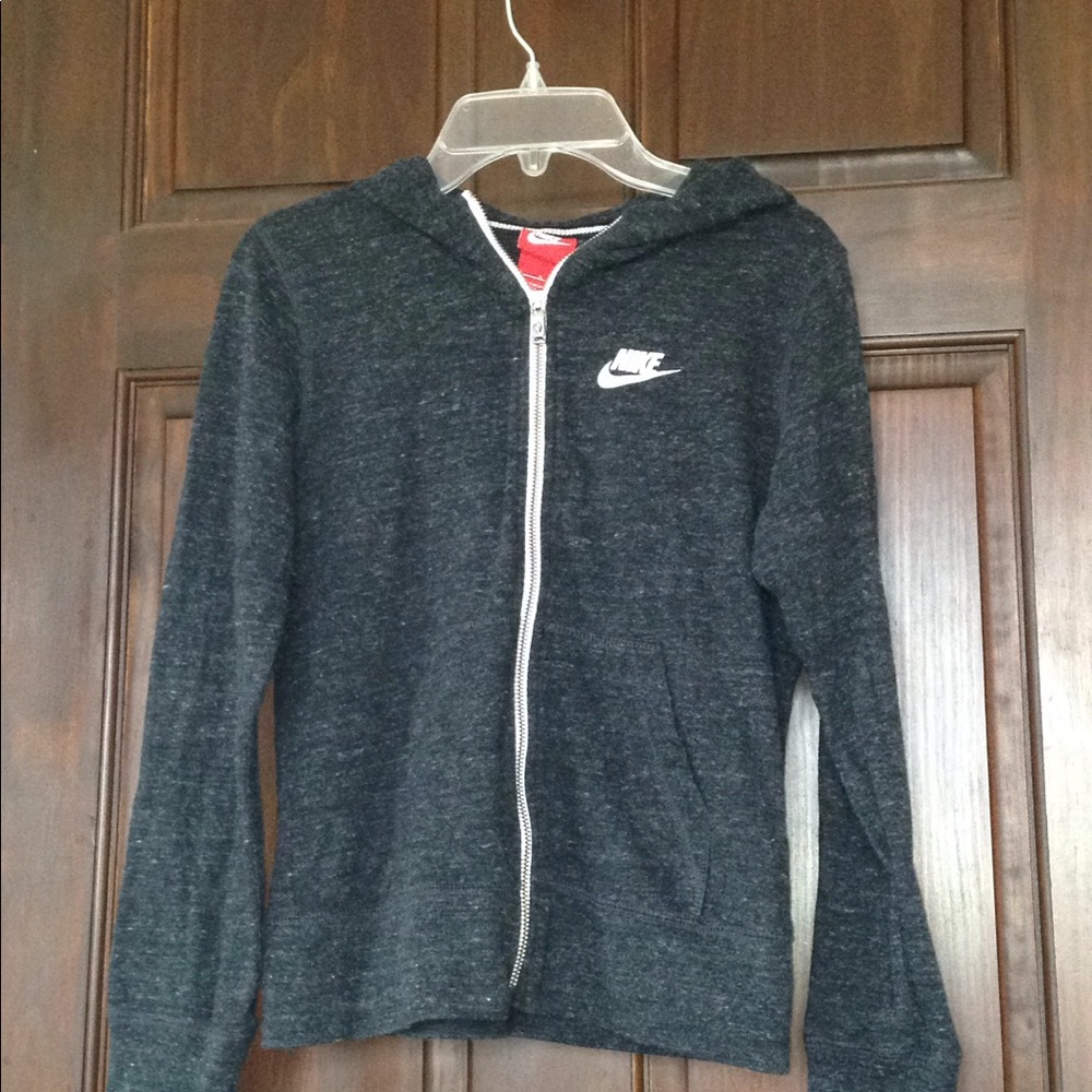 Nike grey zip-up hoodie